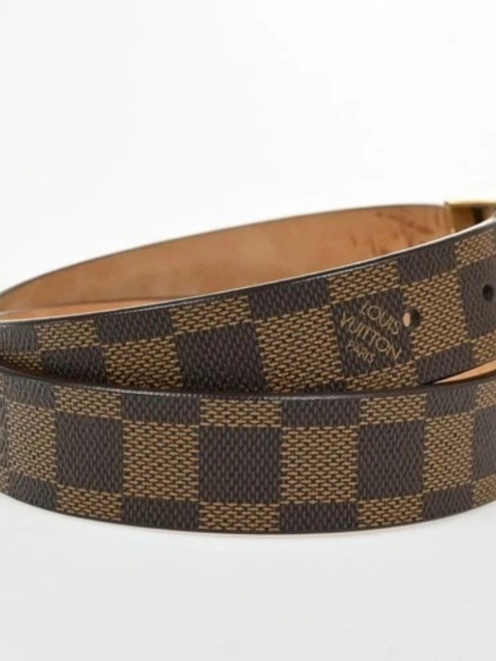 LOUIS VUITTON Santure Carre Belt Damier Ebene Brown GHW France M6802 32KC589 - Picture 4 of 12